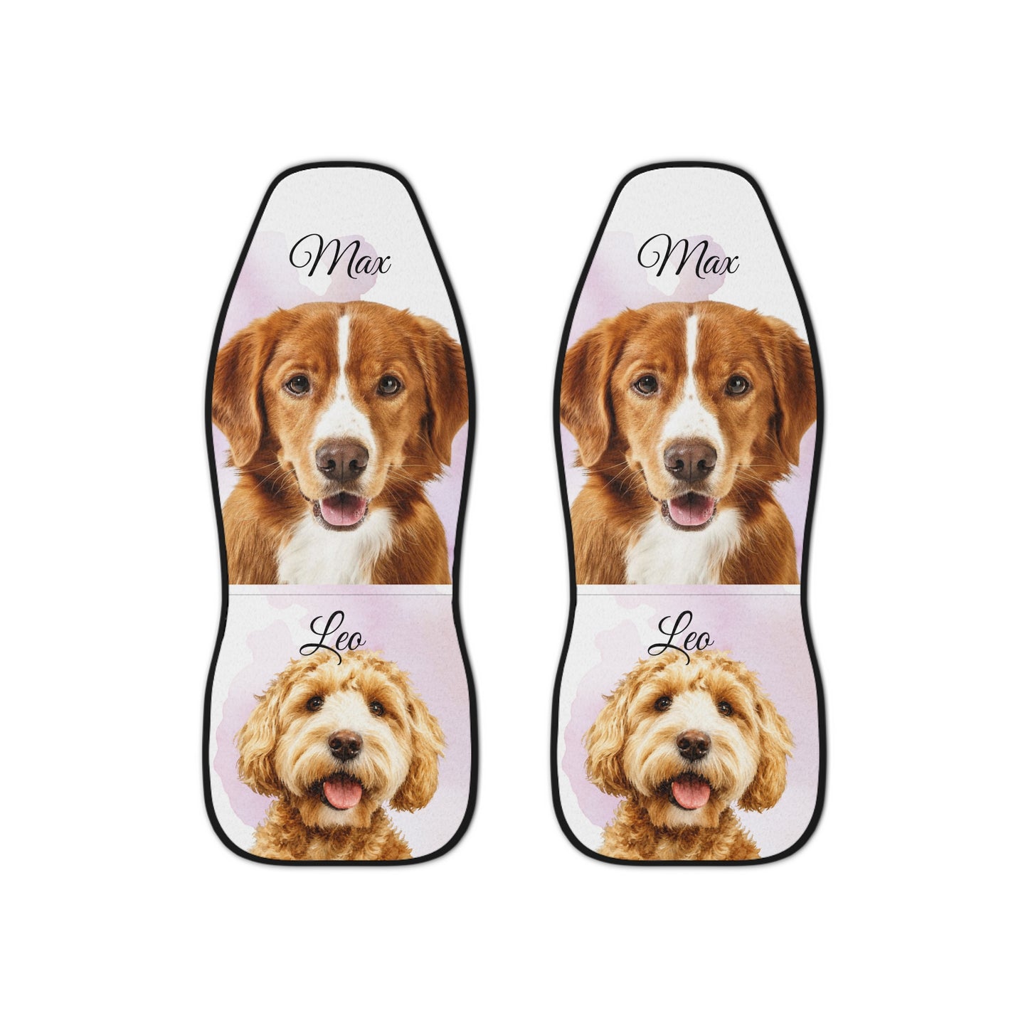 Personalized Pet Portrait Car Seat Covers | Custom Dog Face Seat Cover