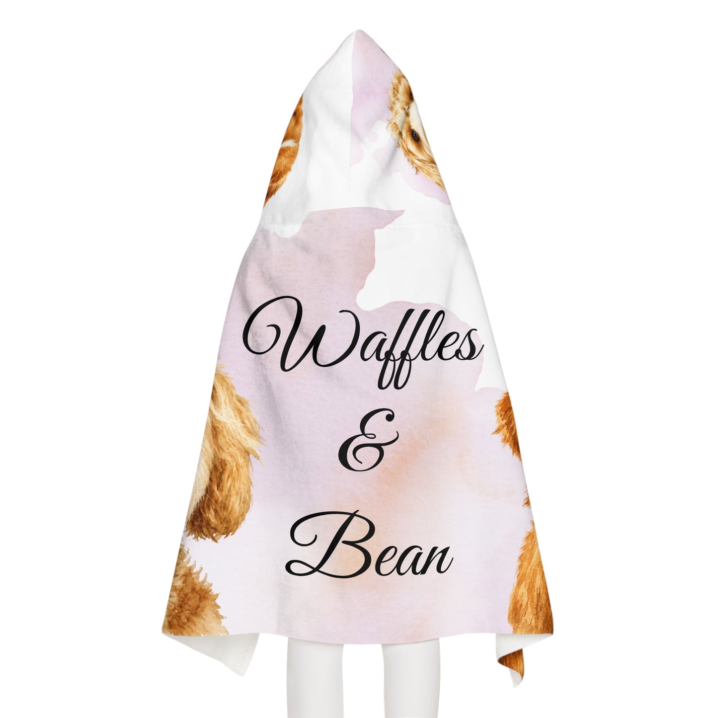 Waffles & Bean Youth Hooded Towel | Personalized Dog Portraits