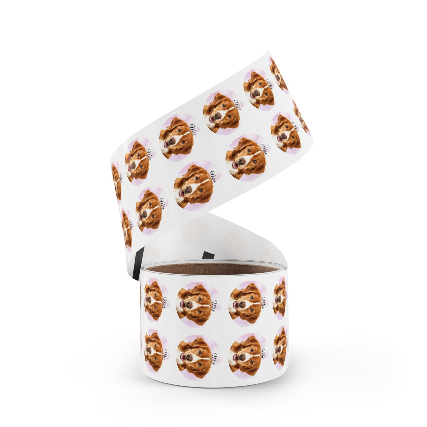 Custom Dog Face Sticker Roll round sticker labels | Personalized Pet Name