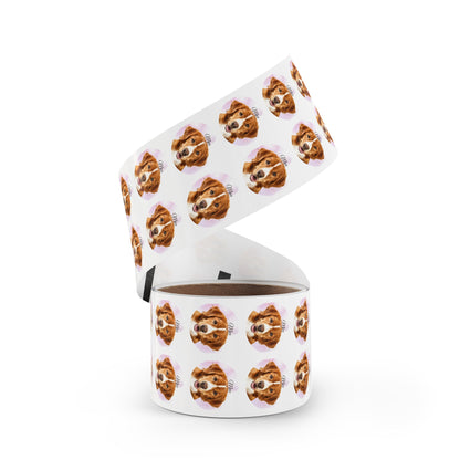 Custom Dog Face Sticker Roll round sticker labels | Personalized Pet Name