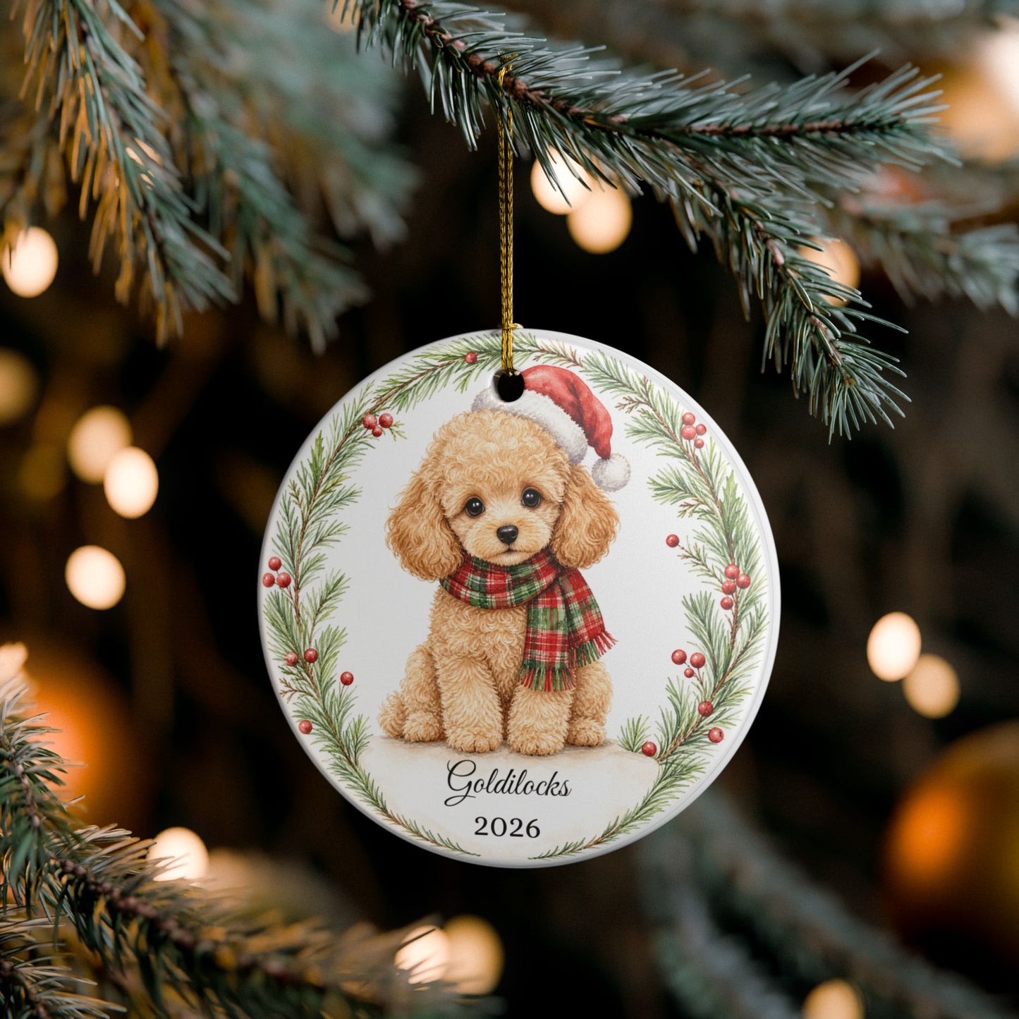 Poodle Ornament Personalized with Name, Poodle Christmas Ornament, Dog Mom Gift, Poodle Lover Keepsake Gift 2026