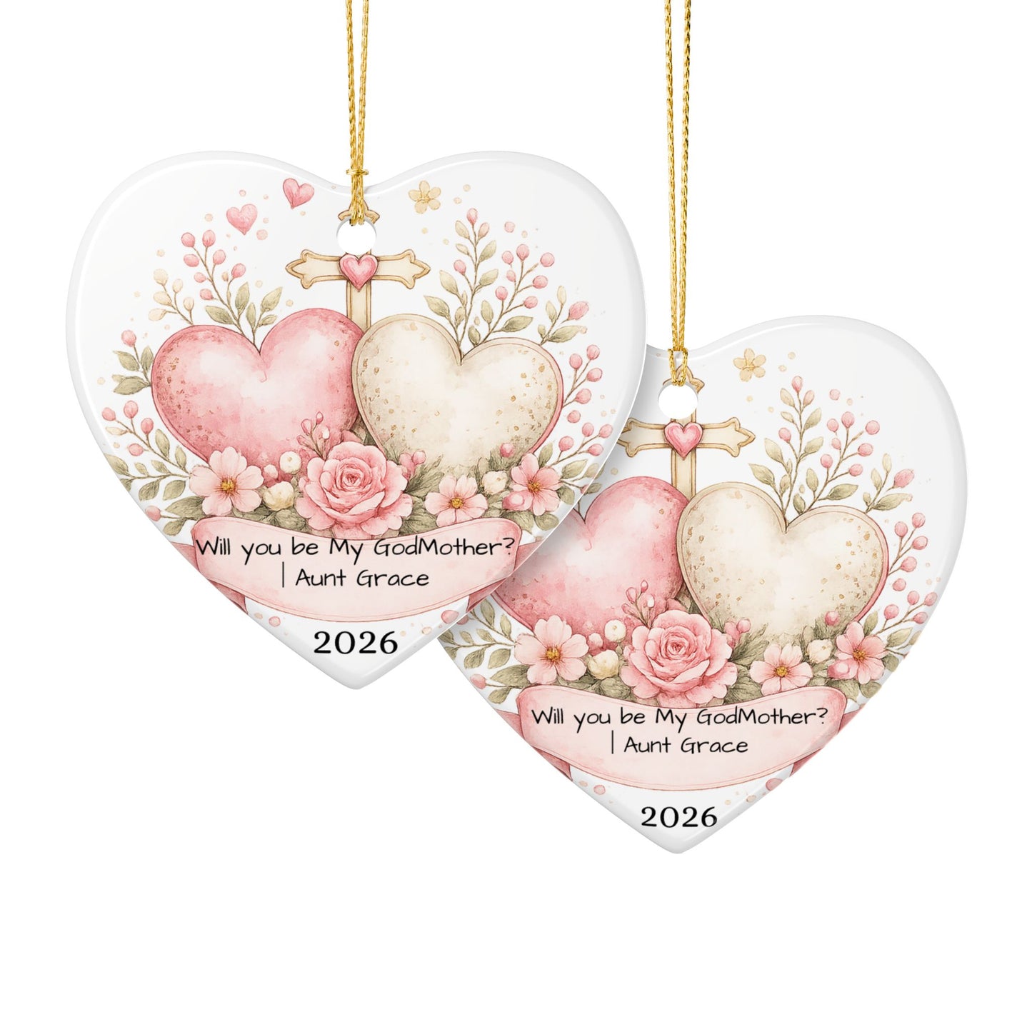 Will You Be My Godmother Ornament Personalized, Ceramic Proposal Keepsake with Name, Godmother Proposal Gift 2026