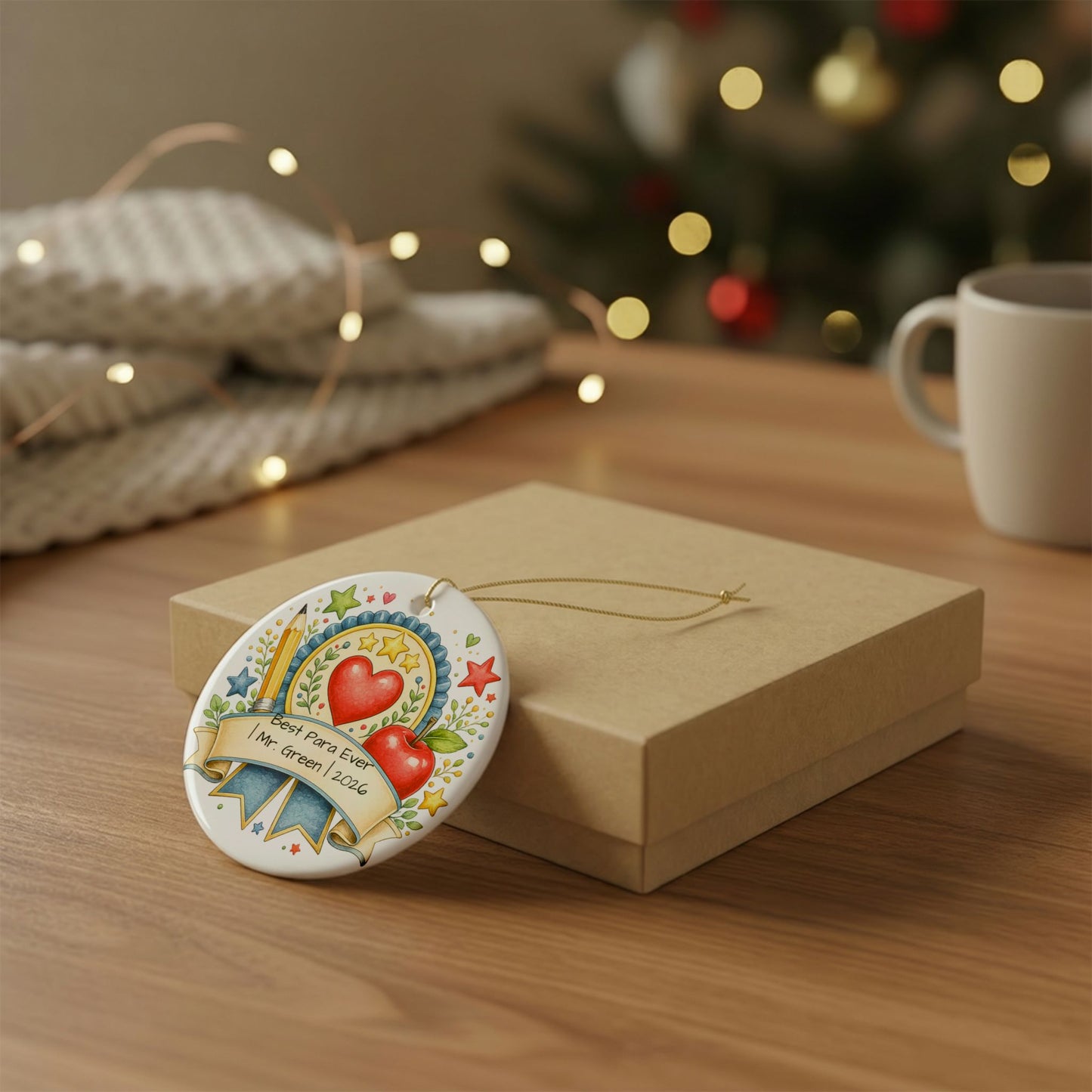 Best Para Ever Christmas Ornament Personalized with Name, Ceramic Keepsake, Paraprofessional Appreciation Gift 2026
