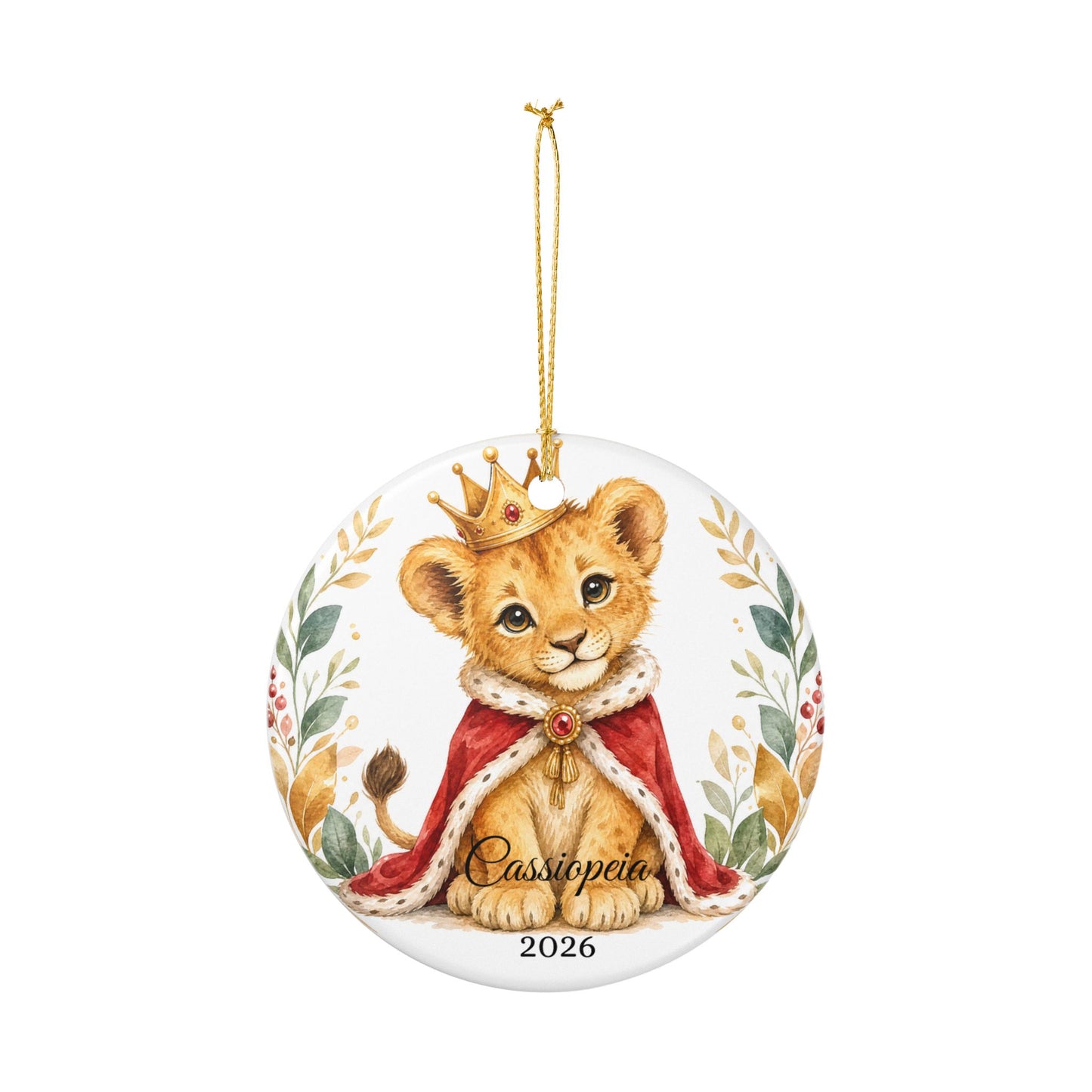 Baby Boy First Christmas Ornament Personalized, Lion Cub Crown Keepsake with Name, Little Prince New Baby Gift 2026