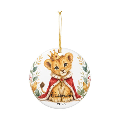 Baby Boy First Christmas Ornament Personalized, Lion Cub Crown Keepsake with Name, Little Prince New Baby Gift 2026