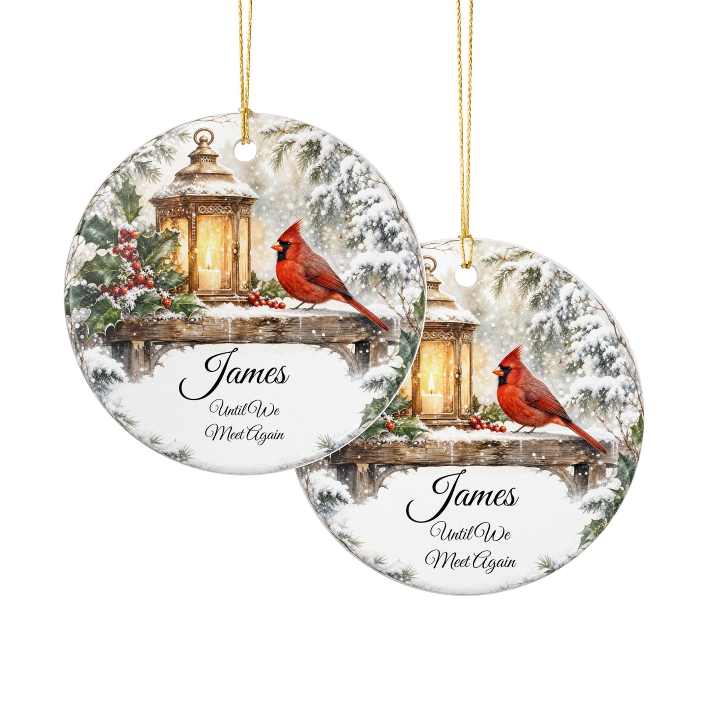 Christmas in Heaven Ornament Personalized, Memorial Lantern Keepsake with Name, First Christmas Without You Sympathy Gift
