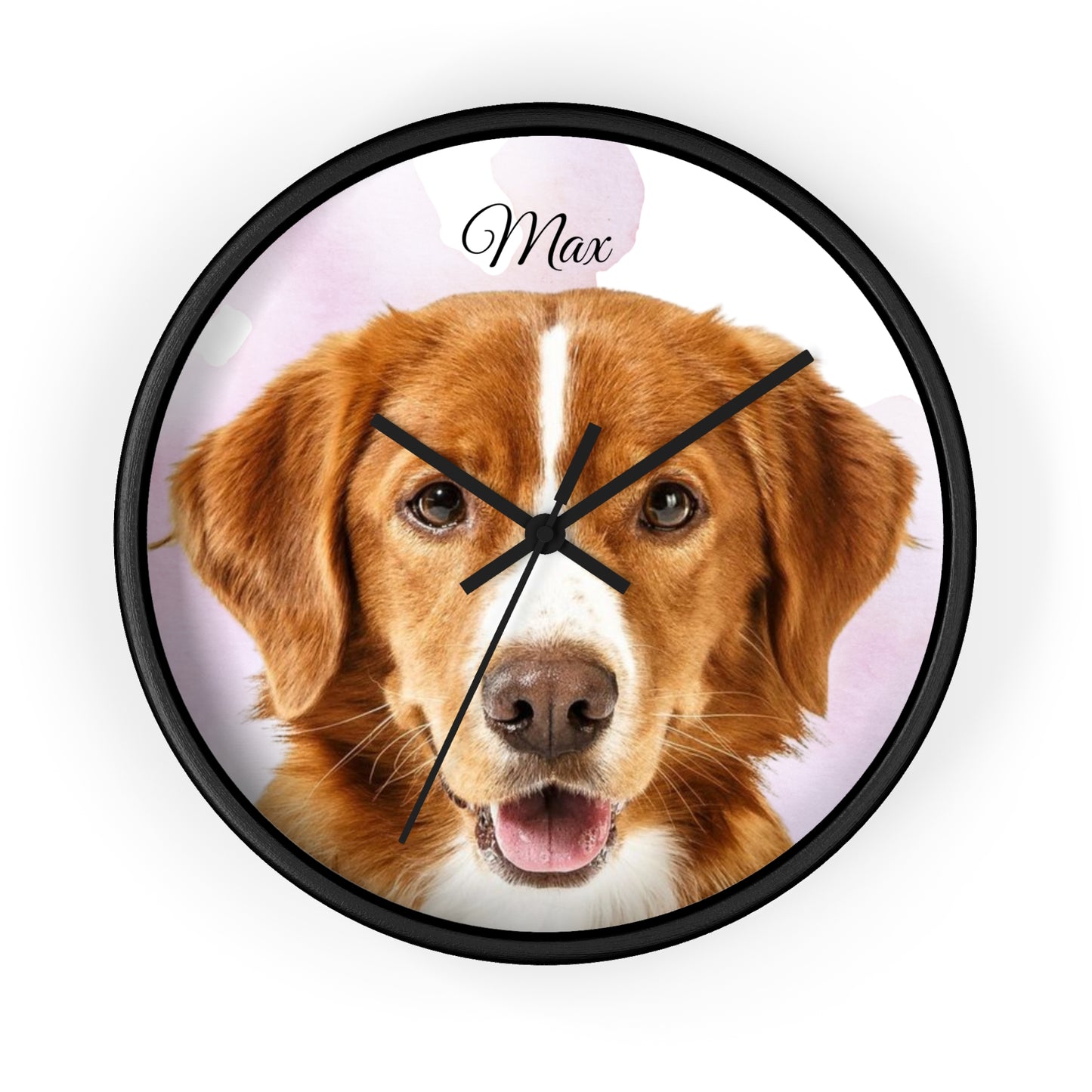 Personalized Dog Photo Wall Clock | Custom Pet Name Clock