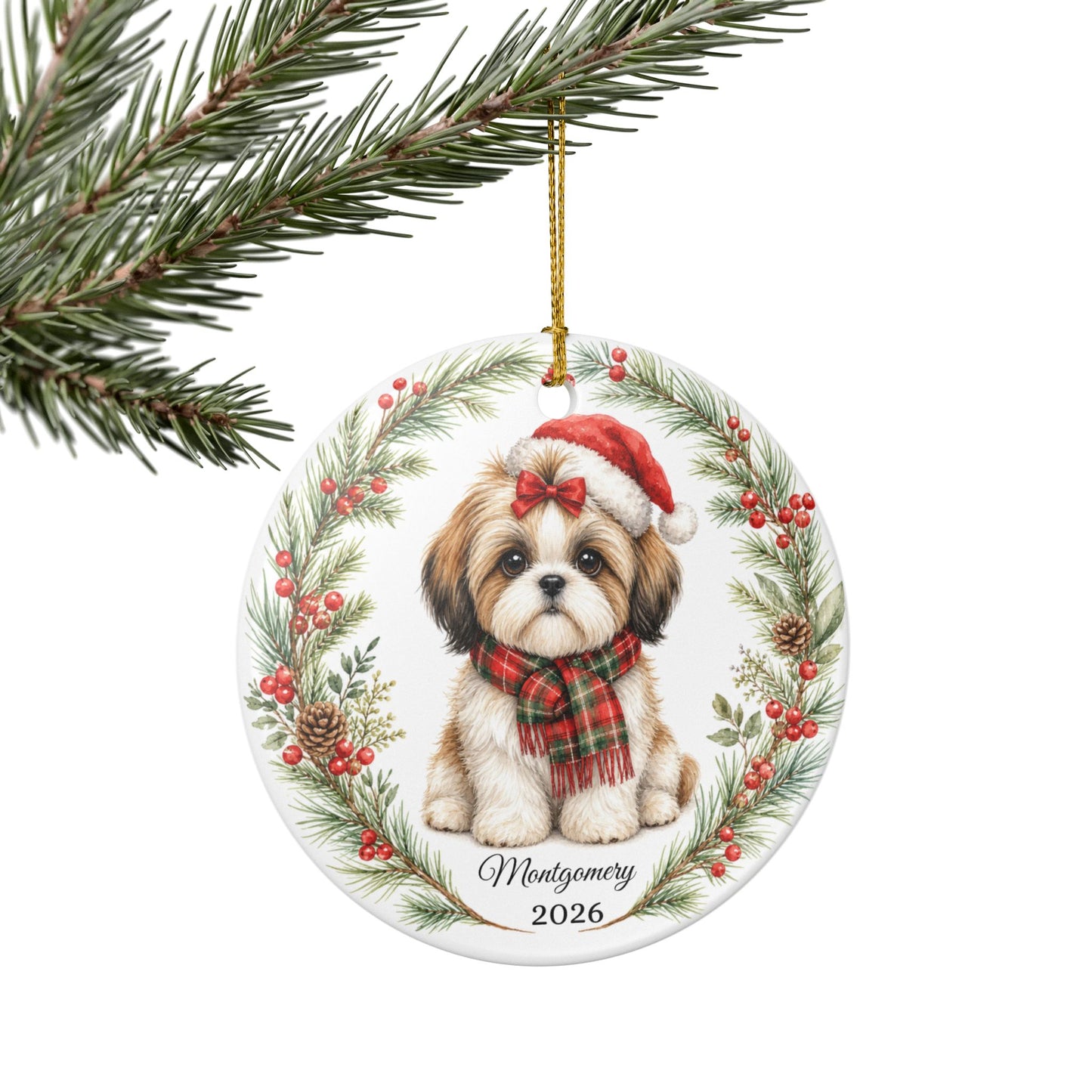 Shih Tzu Ornament Personalized with Name, Shih Tzu Christmas Ornament, Small Dog Mom Gift, Shih Tzu Lover Keepsake 2026