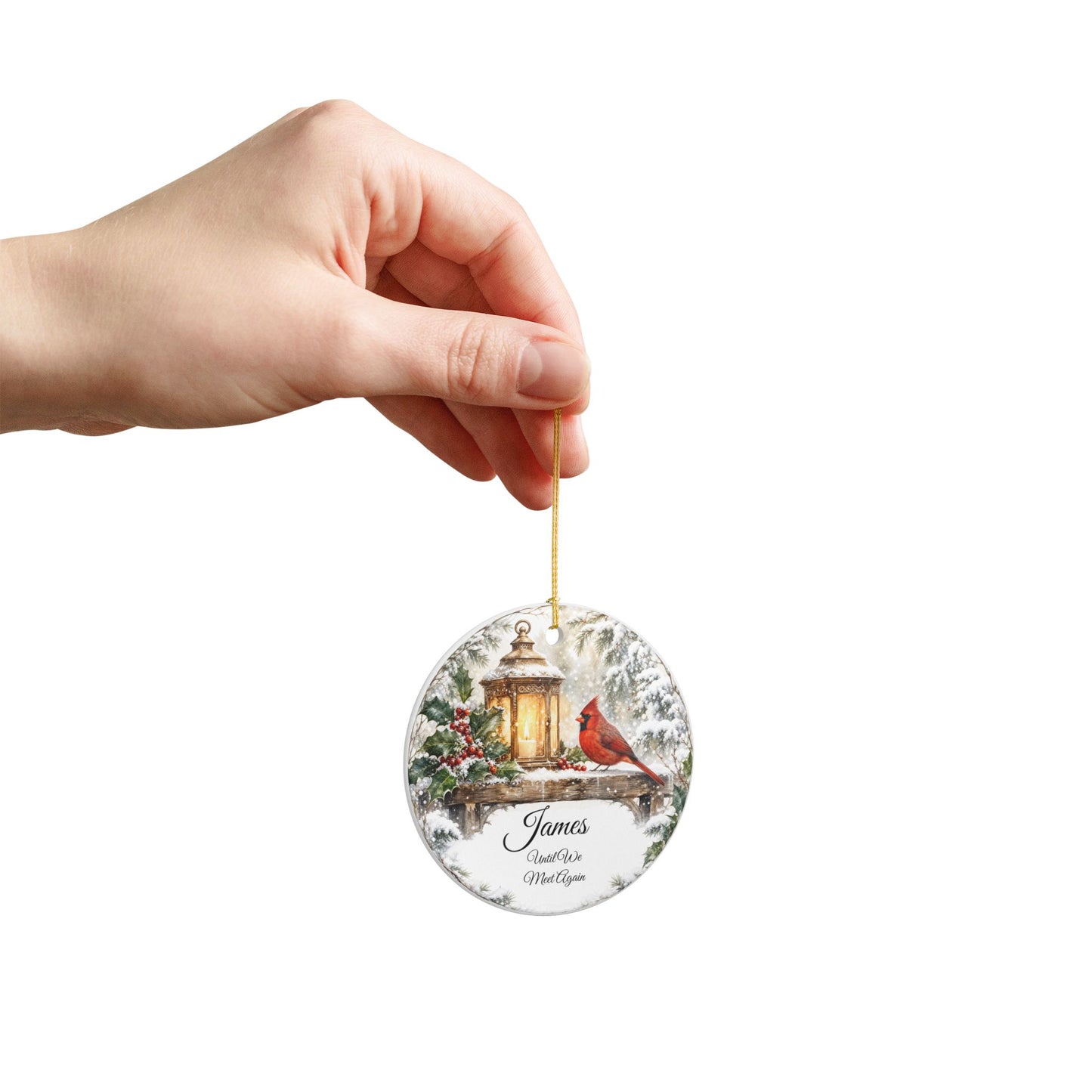 Christmas in Heaven Ornament Personalized, Memorial Lantern Keepsake with Name, First Christmas Without You Sympathy Gift