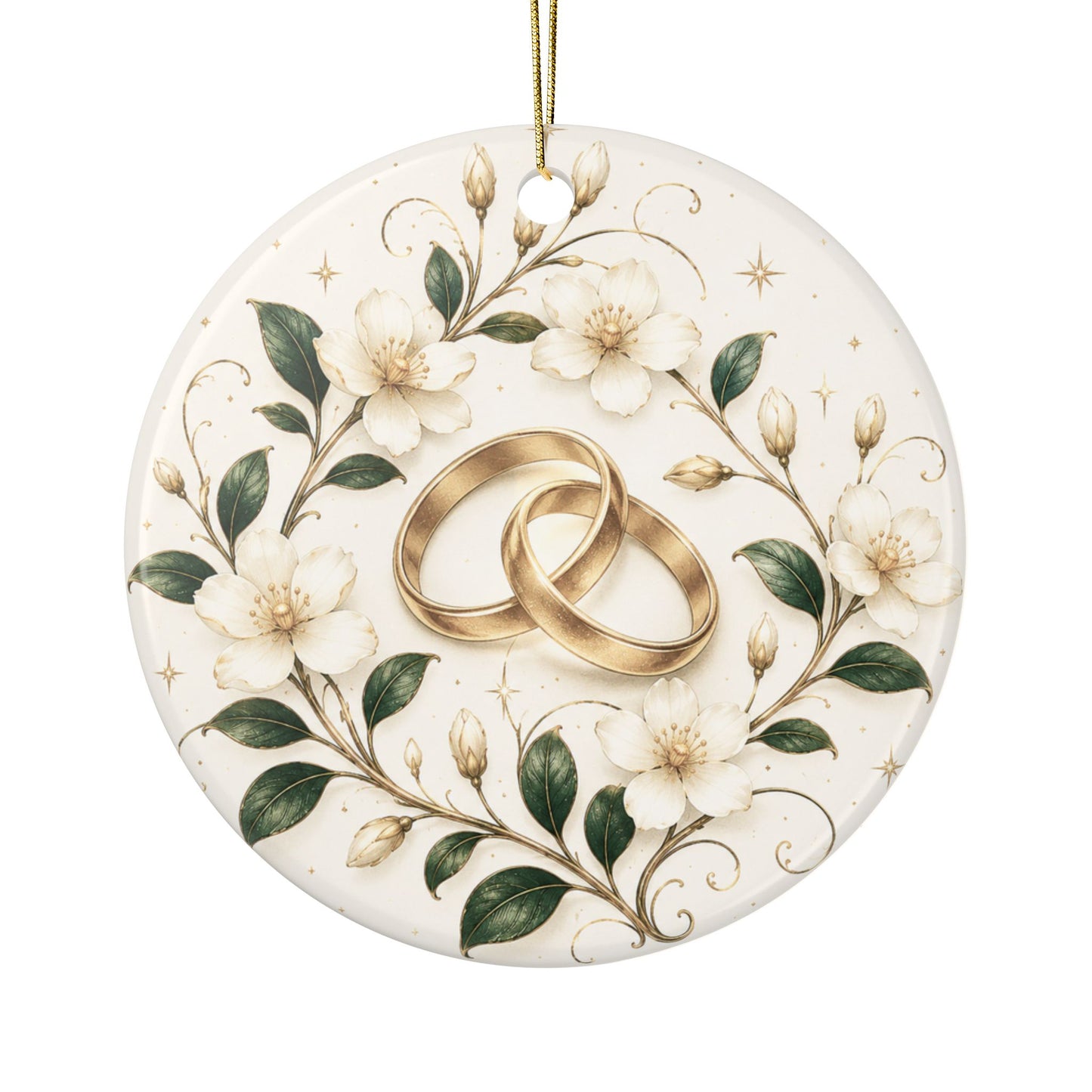 Wedding Rings Floral Ornament | Anniversary 30 Years, Personalized Names