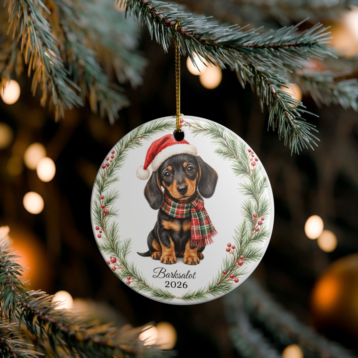 Dachshund Ornament Personalized with Name, Wiener Dog Christmas Ornament, Doxie Mom Gift, Sausage Dog Lover Keepsake 2026