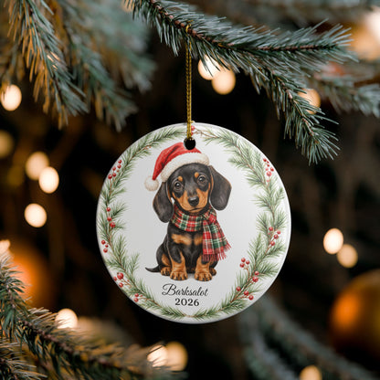 Dachshund Ornament Personalized with Name, Wiener Dog Christmas Ornament, Doxie Mom Gift, Sausage Dog Lover Keepsake 2026