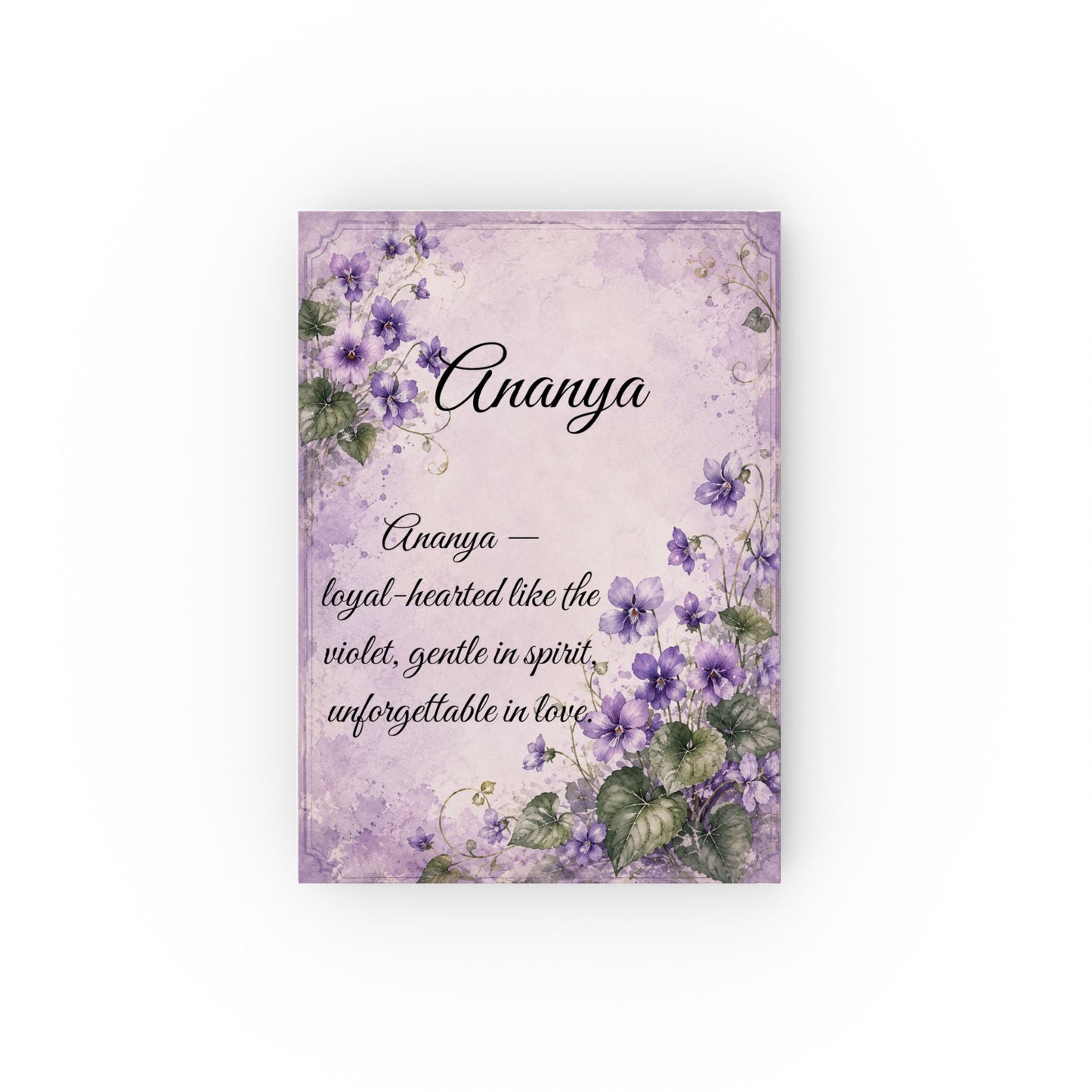 Violet Birth Month Flower Journal Custom Name, February Birthday Valentine Gift for Wife Girlfriend, Personalized Love Diary