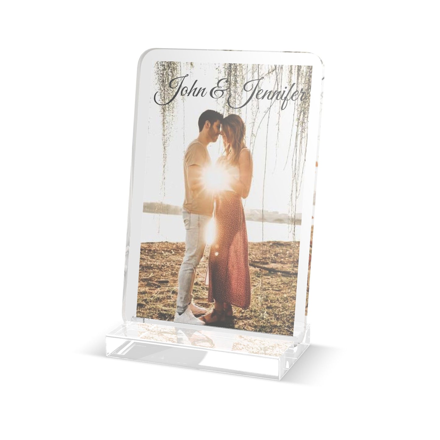 Personalized Couple Photo Standee | Custom Cut Acrylic Photo Stand