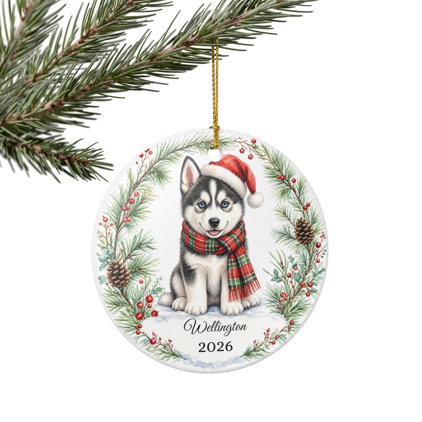 Husky Ornament Personalized with Name, Siberian Husky Christmas Ornament, Dog Mom Dad Gift, Husky Lover Keepsake 2026