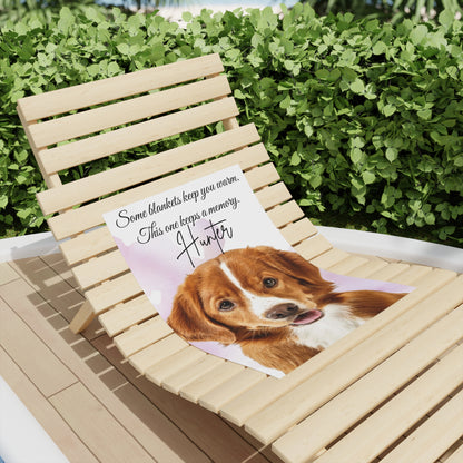 Personalized Dog Photo Memorial Beach Towel | Pet Memory Name