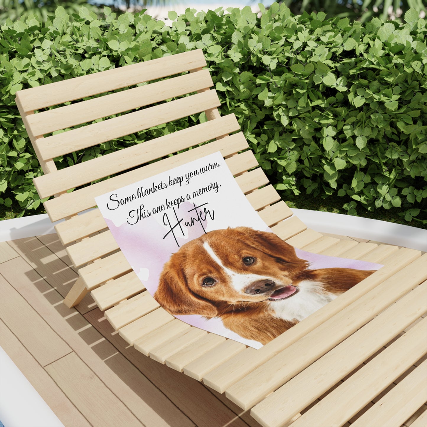 Personalized Dog Photo Memorial Beach Towel | Pet Memory Name