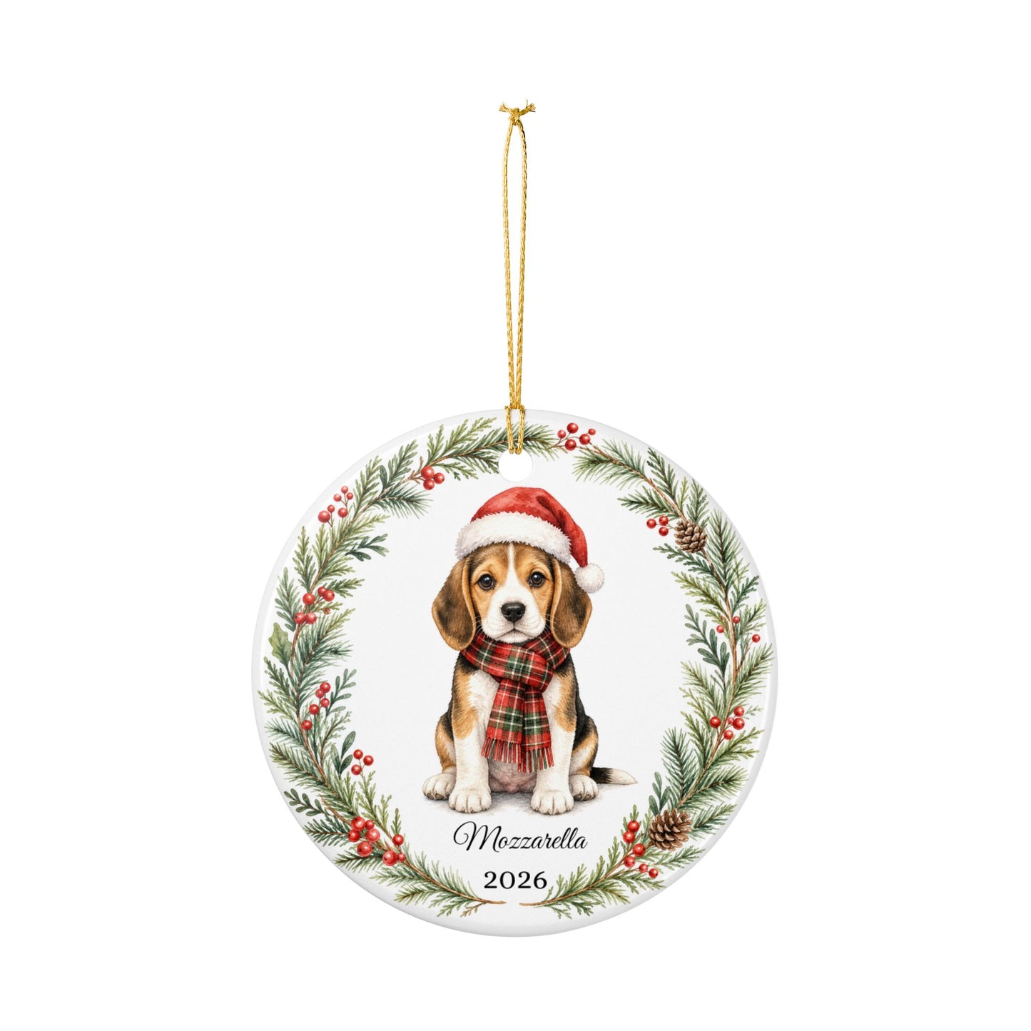 Beagle Ornament Personalized with Name, Beagle Christmas Ornament, Dog Mom Dad Gift, Beagle Lover Keepsake Gift 2026
