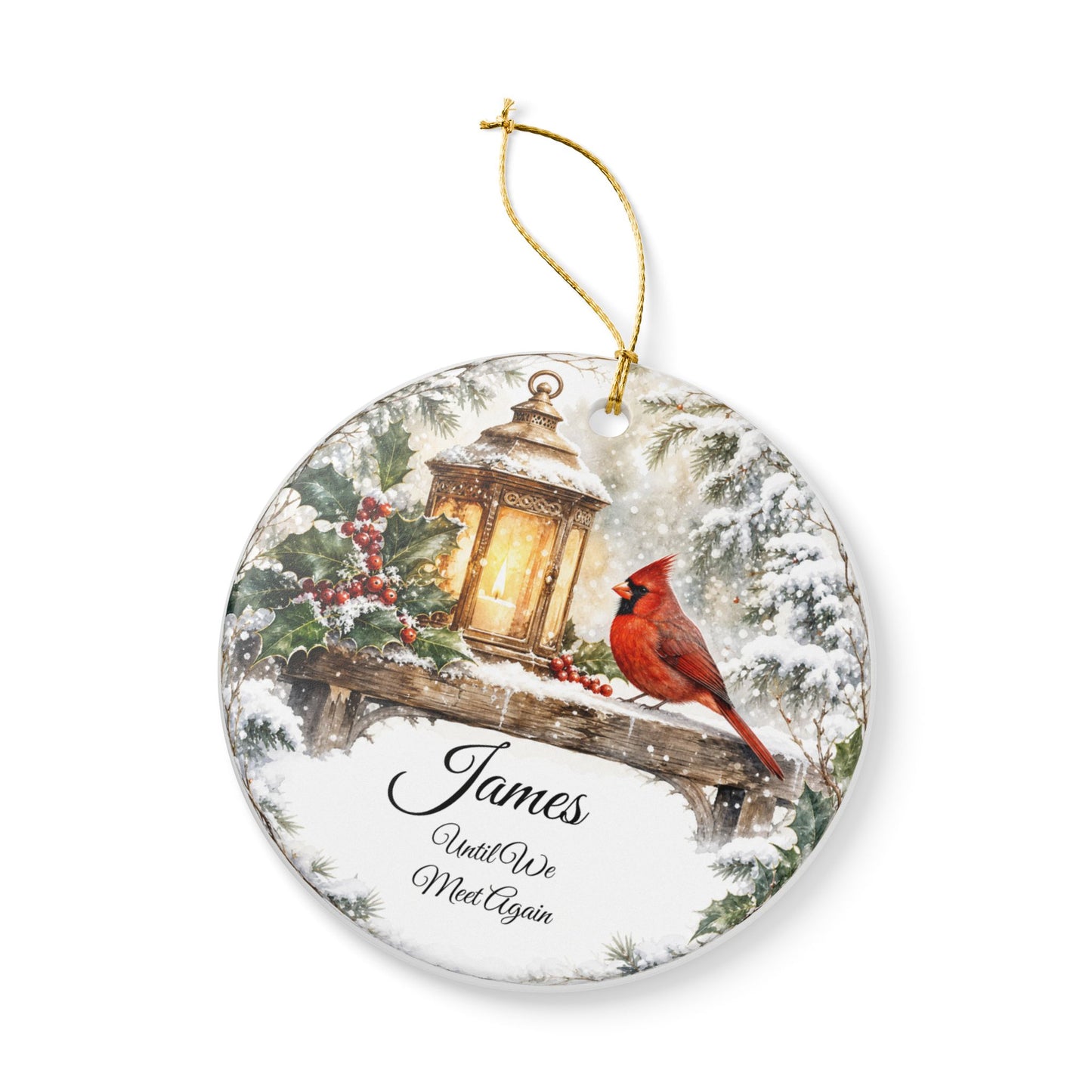Christmas in Heaven Ornament Personalized, Memorial Lantern Keepsake with Name, First Christmas Without You Sympathy Gift