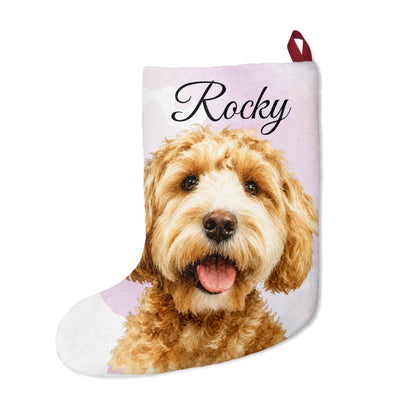 Personalized Pet Photo Christmas Stocking | Custom Dog Name Stocking