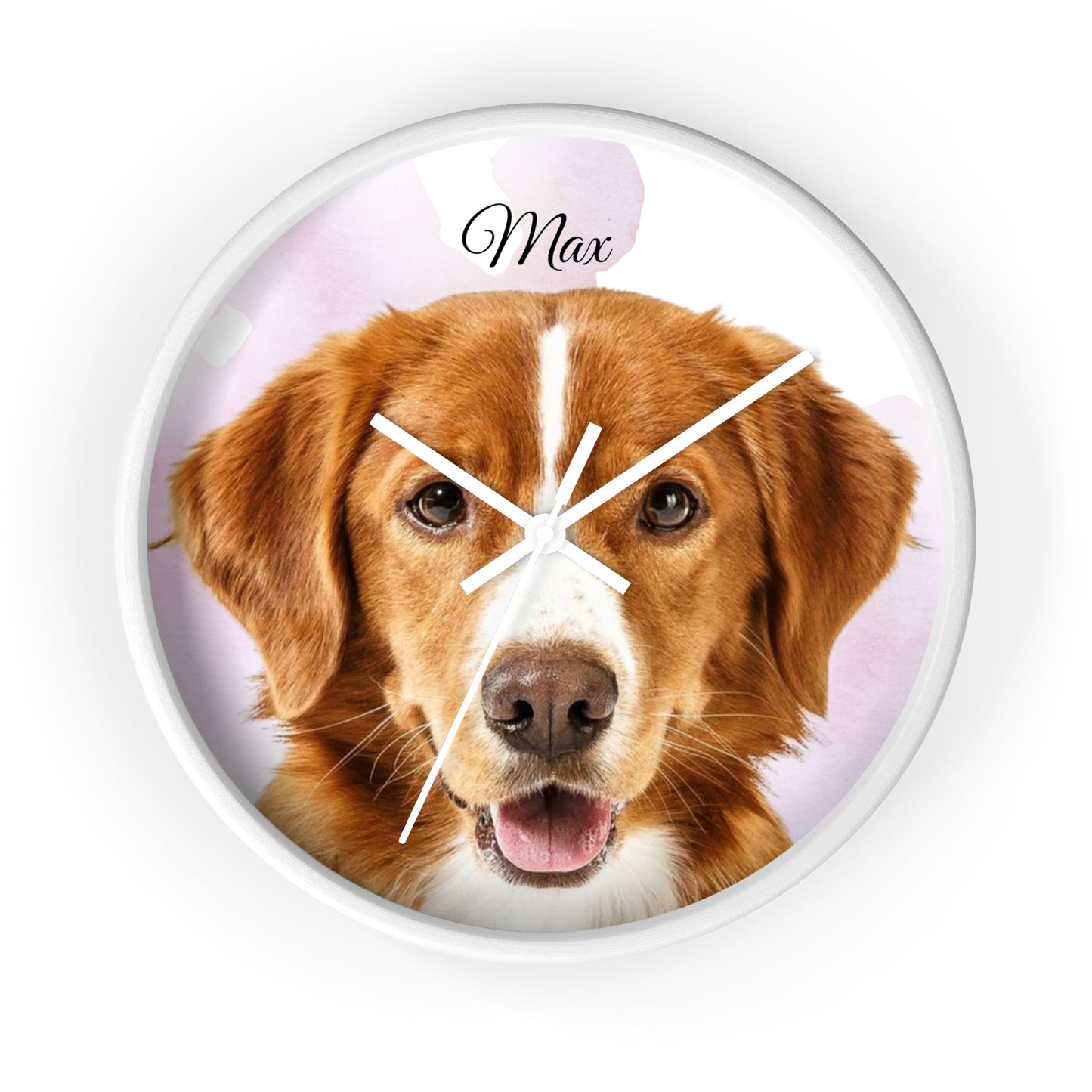 Personalized Dog Photo Wall Clock | Custom Pet Name Clock