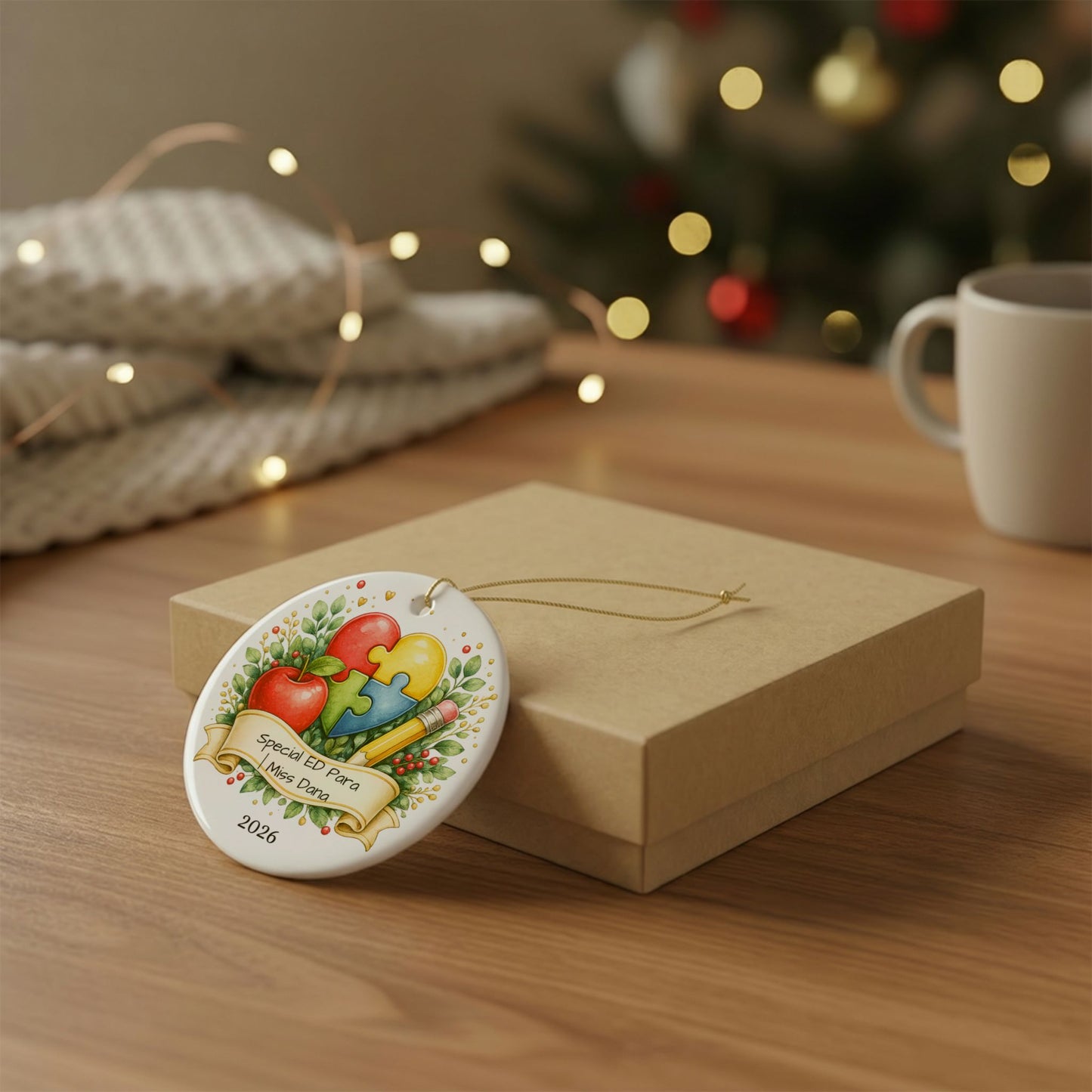 Special Education Para Christmas Ornament Personalized, Ceramic Keepsake with Name, Sped Para Appreciation Gift 2026