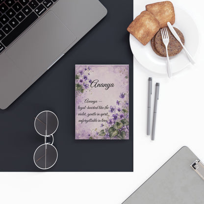 Violet Birth Month Flower Journal Custom Name, February Birthday Valentine Gift for Wife Girlfriend, Personalized Love Diary