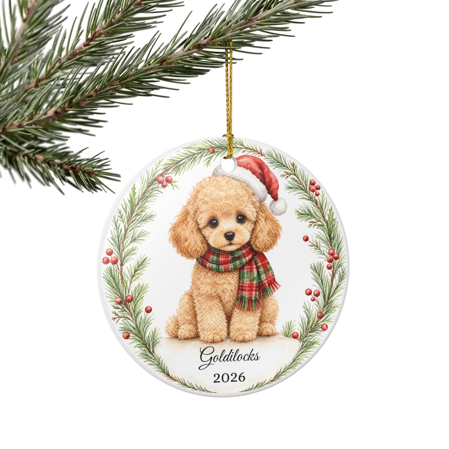 Poodle Ornament Personalized with Name, Poodle Christmas Ornament, Dog Mom Gift, Poodle Lover Keepsake Gift 2026