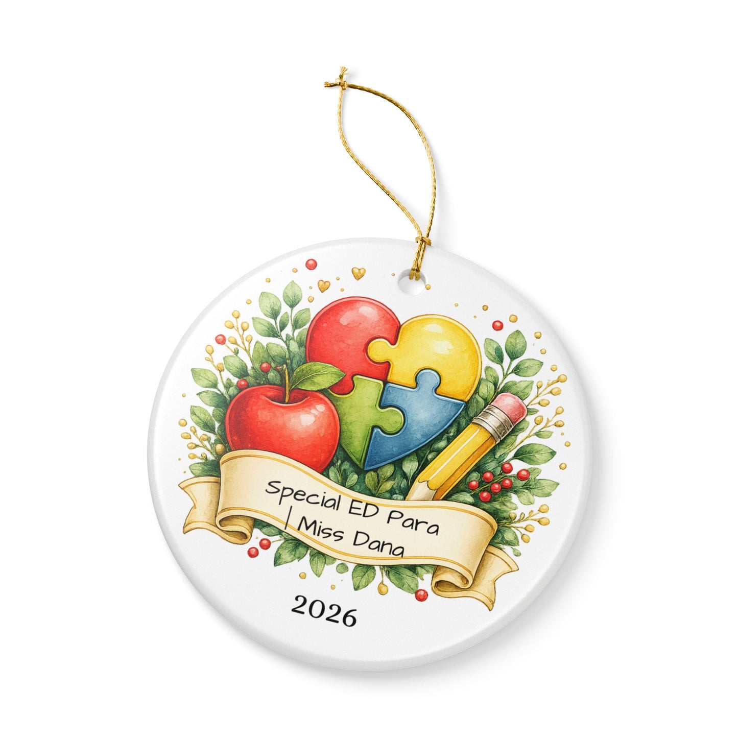 Special Education Para Christmas Ornament Personalized, Ceramic Keepsake with Name, Sped Para Appreciation Gift 2026