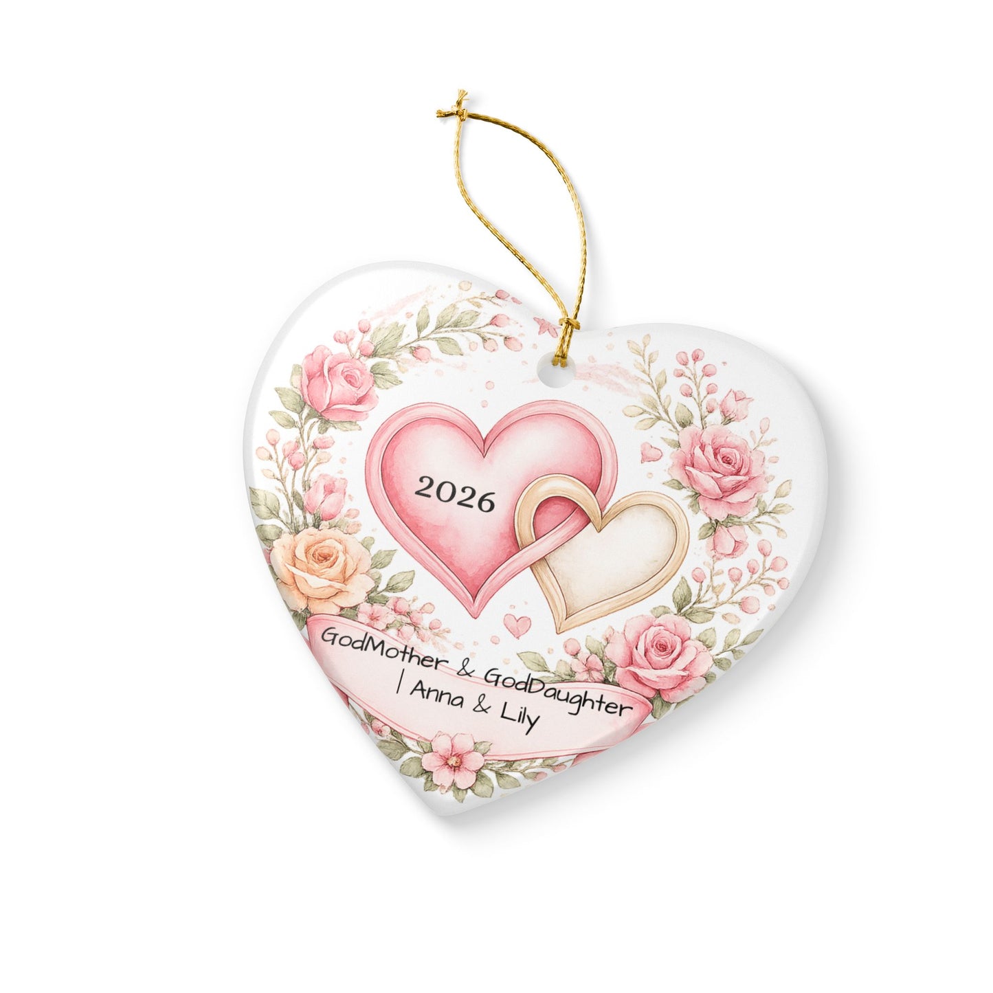 Godmother and Goddaughter Ornament Personalized, Ceramic Keepsake with Names, Godmother Goddaughter Gift 2026