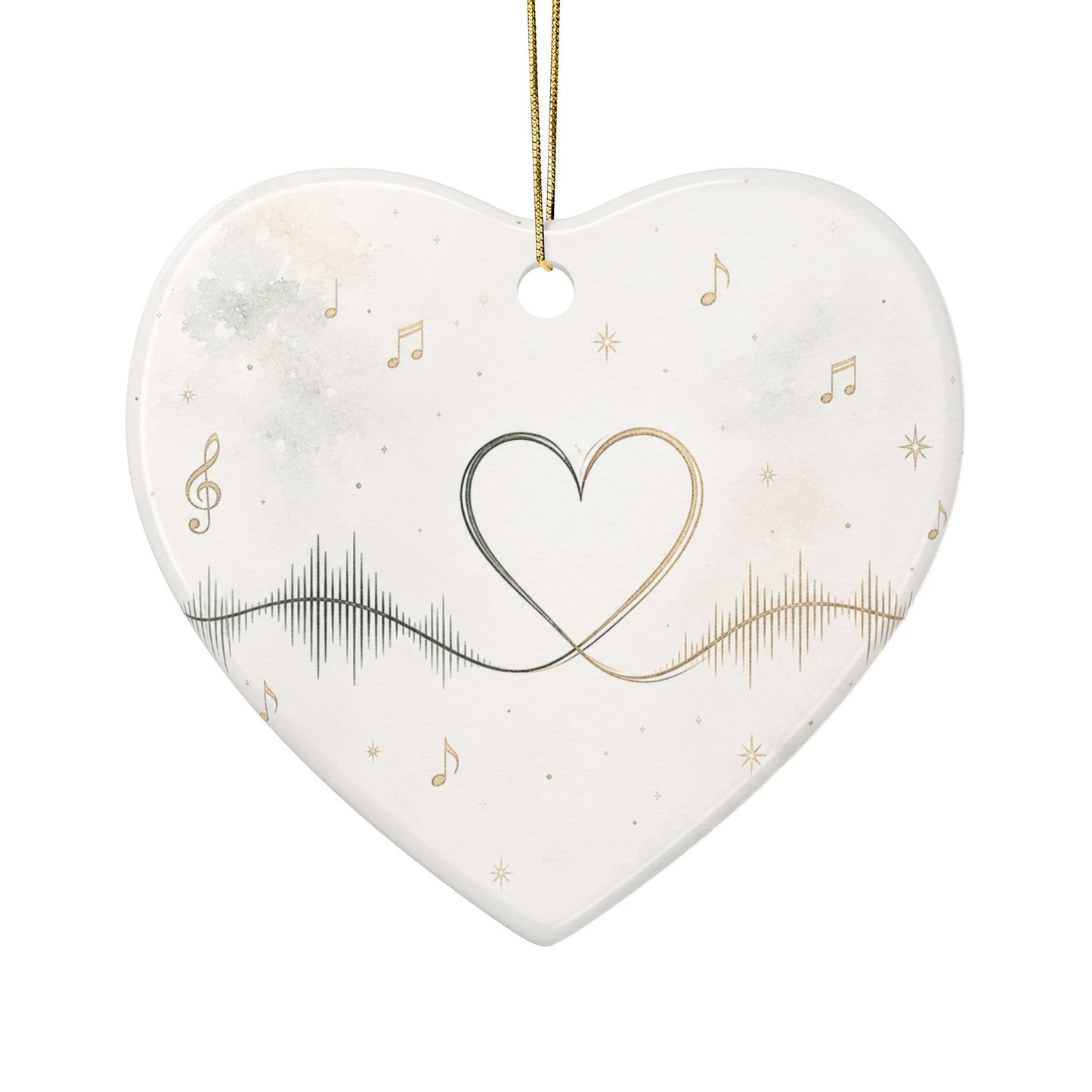 Music teacher heart waveform Ornament | Personalized Ceramic Ornament 2026