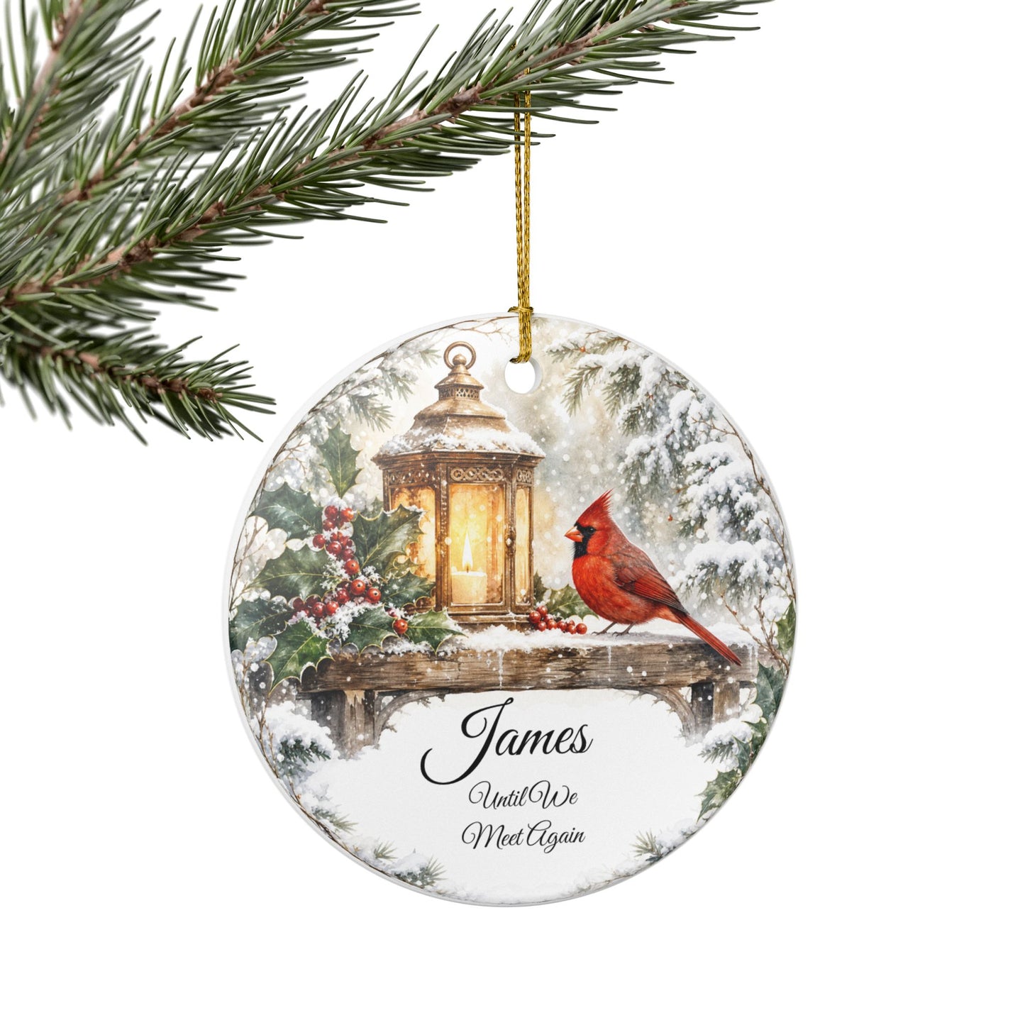 Christmas in Heaven Ornament Personalized, Memorial Lantern Keepsake with Name, First Christmas Without You Sympathy Gift