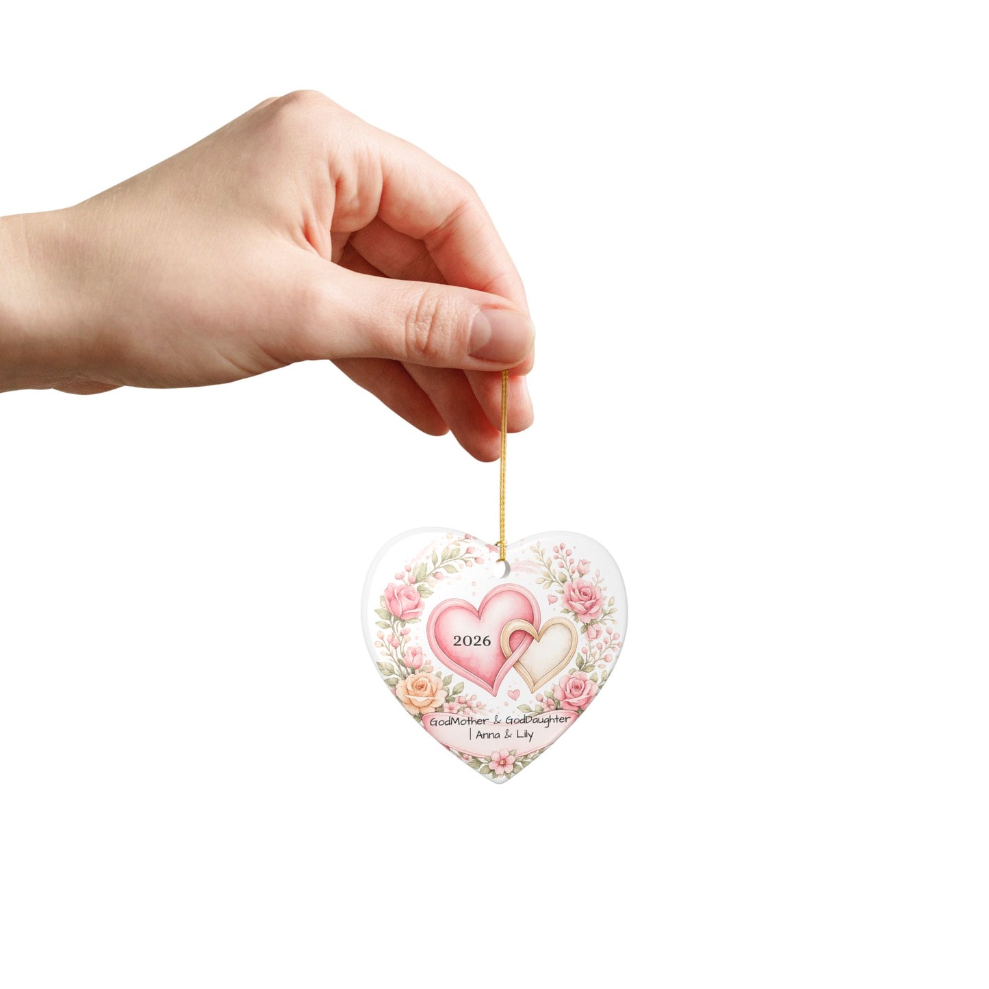 Godmother and Goddaughter Ornament Personalized, Ceramic Keepsake with Names, Godmother Goddaughter Gift 2026