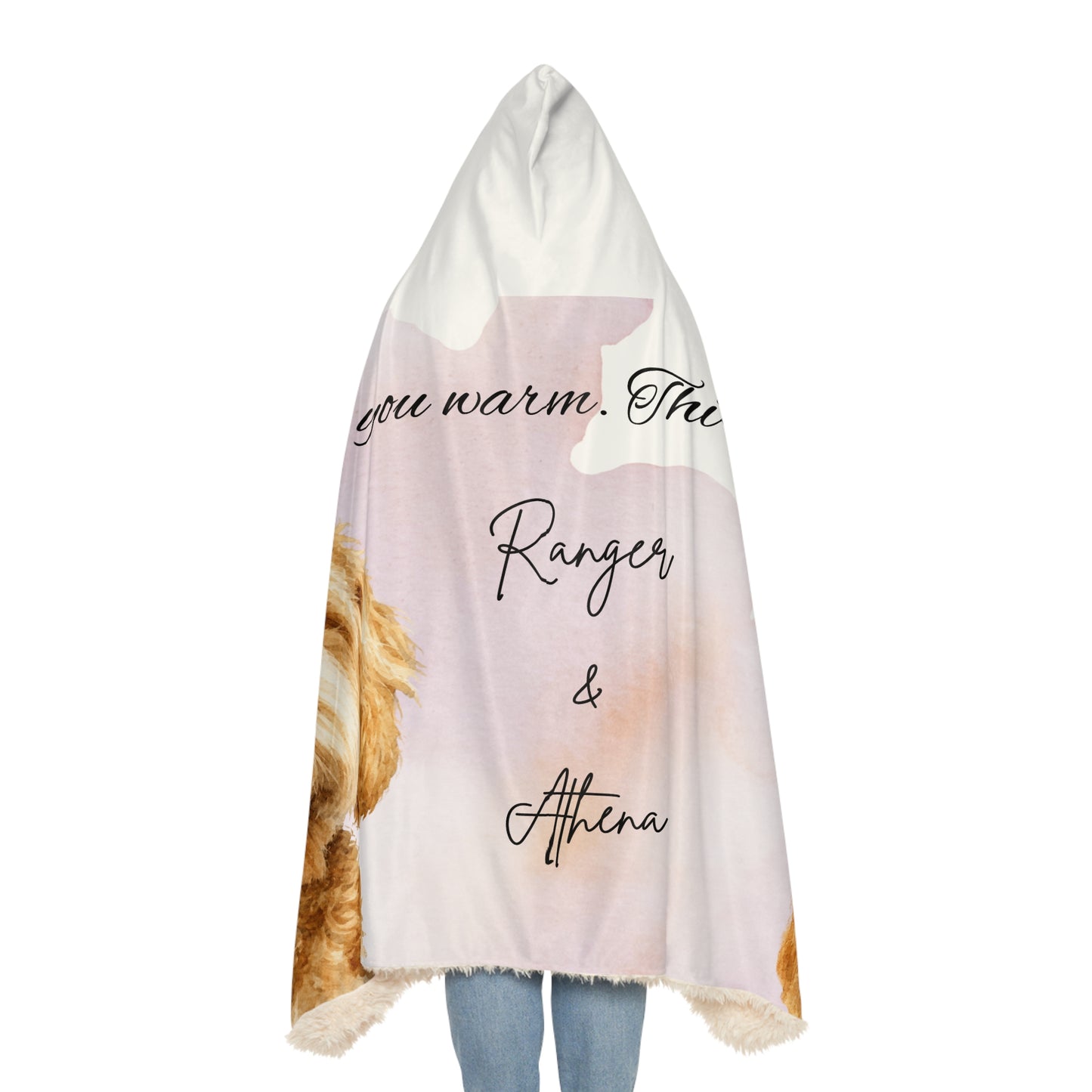 Custom Pet Portrait Hooded Blanket | Personalized Dog Photo Memorial Blanket