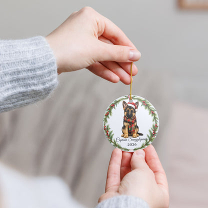 German Shepherd Ornament Personalized with Name, GSD Christmas Ornament, Dog Mom Dad Gift, Shepherd Lover Keepsake 2026