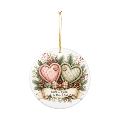 Nana and Papa Christmas Ornament Personalized with Names, Ceramic Keepsake, Grandparents Gift, Grandma Grandpa 2026