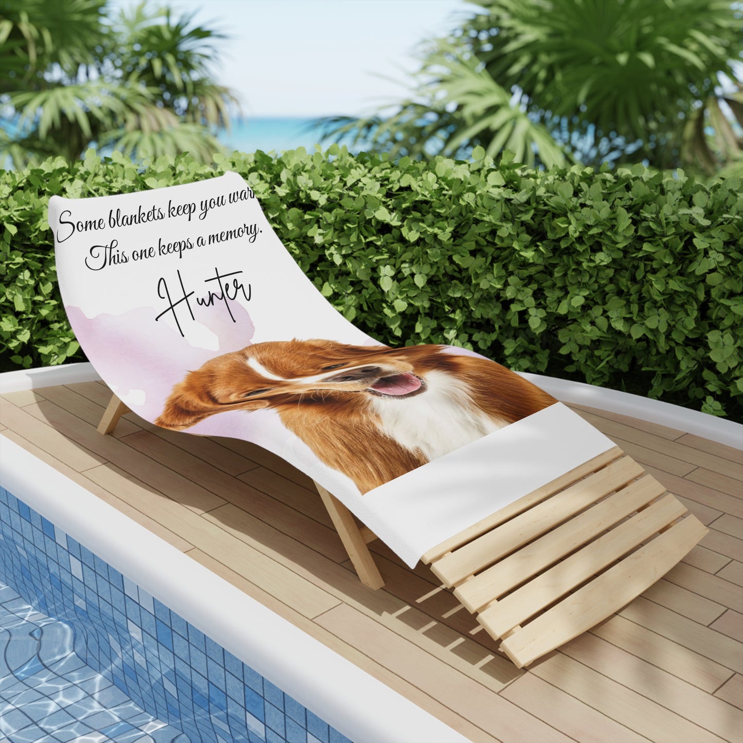 Personalized Dog Photo Memorial Beach Towel | Pet Memory Name