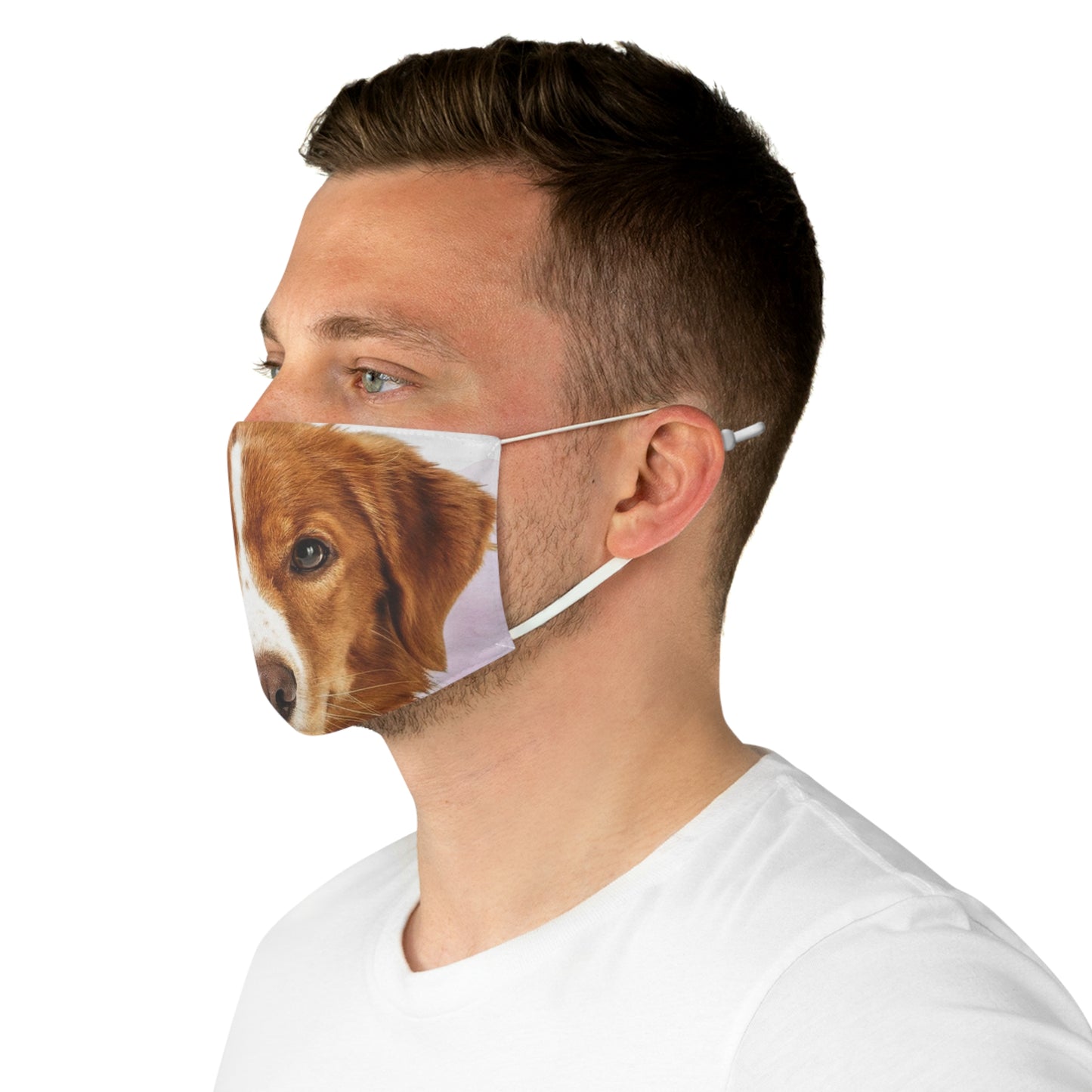 Brown Dog Face Mask | Realistic Dog Portrait, Pet Lover Mask
