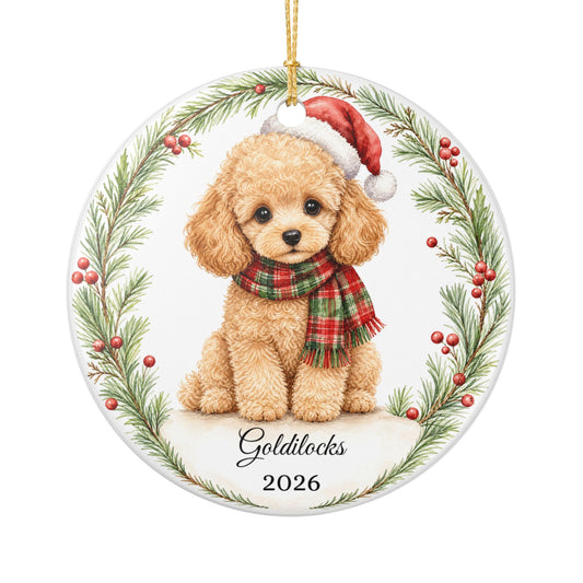 Poodle Ornament Personalized with Name, Poodle Christmas Ornament, Dog Mom Gift, Poodle Lover Keepsake Gift 2026