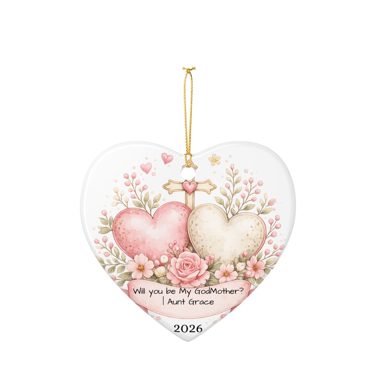 Will You Be My Godmother Ornament Personalized, Ceramic Proposal Keepsake with Name, Godmother Proposal Gift 2026