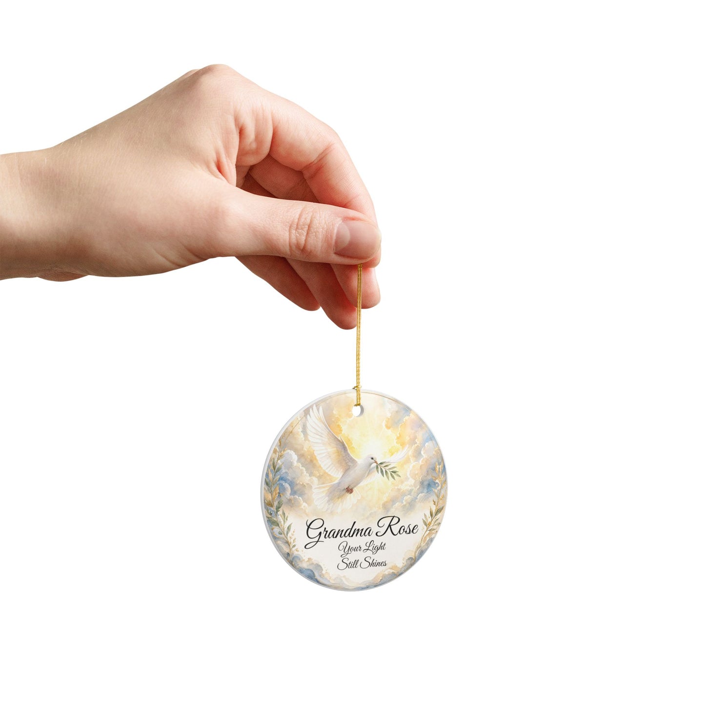 Dove Memorial Ornament Personalized with Name, Peace Remembrance Keepsake, In Loving Memory Sympathy Gift, Loss of Loved One