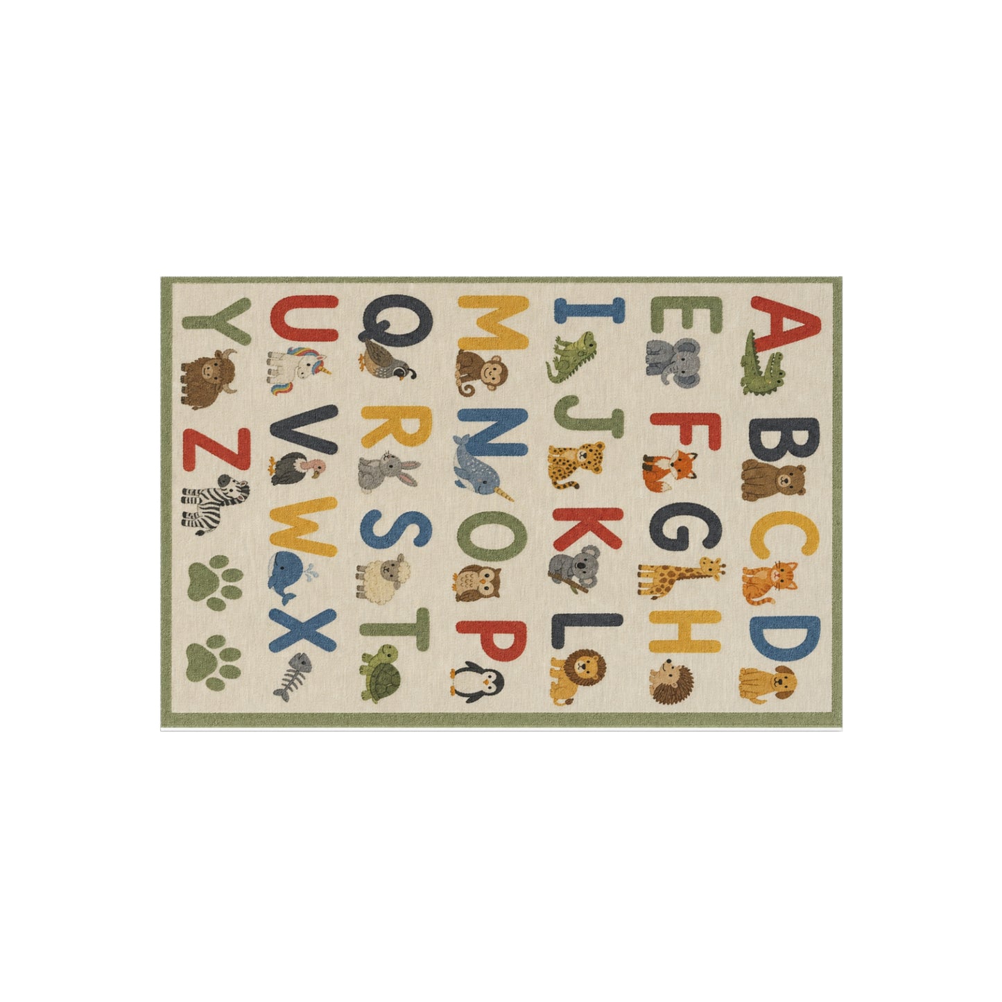 Alphabet Animal Letters Outdoor Rug | Kids ABC Play Mat