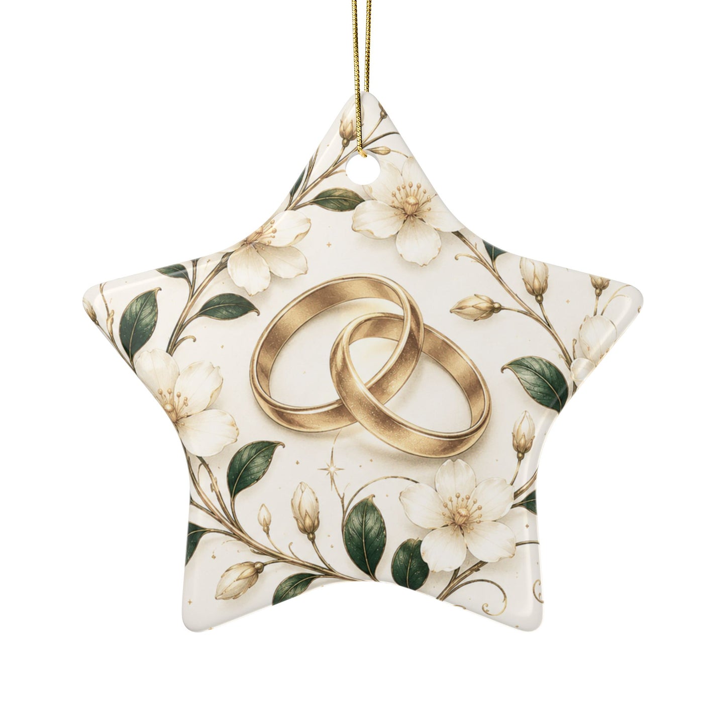 Wedding Rings Floral Ornament | Anniversary 30 Years, Personalized Names