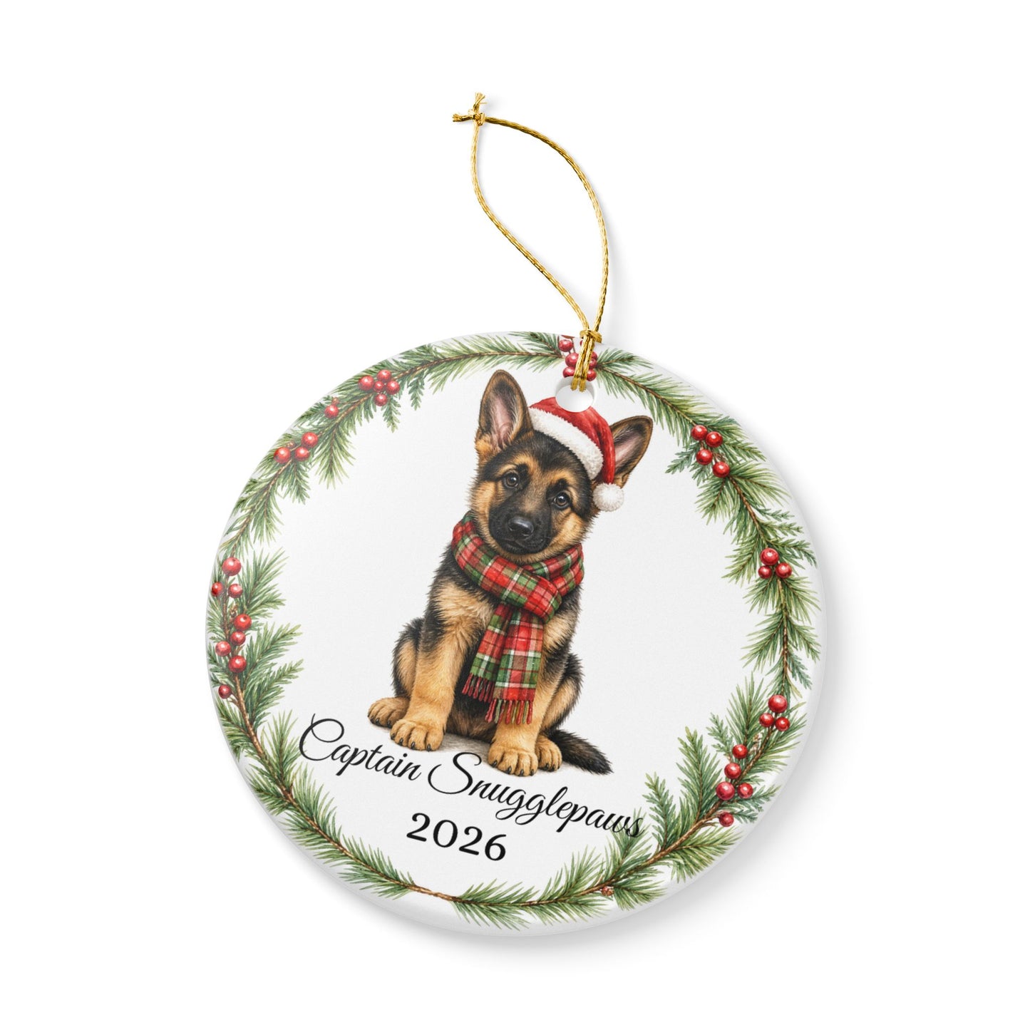 German Shepherd Ornament Personalized with Name, GSD Christmas Ornament, Dog Mom Dad Gift, Shepherd Lover Keepsake 2026