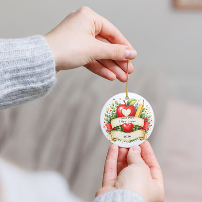 Paraprofessional Christmas Ornament Personalized, Ceramic Keepsake with Name, Para Appreciation Gift, Teacher Aide 2026