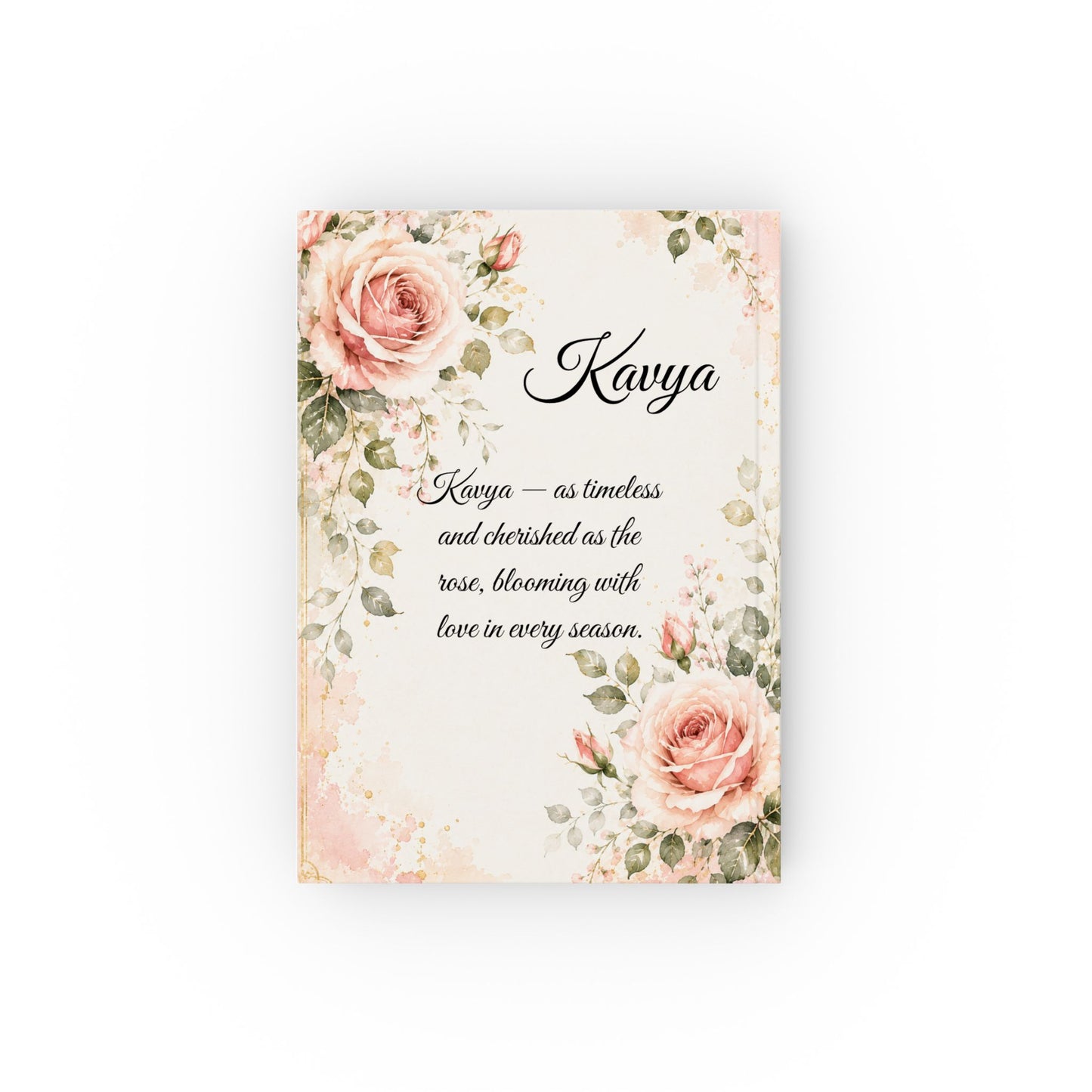 Rose Birth Month Flower Journal Custom Name, June Birthday Wedding Bridal Party Gift for Her, Personalized Luxury Diary