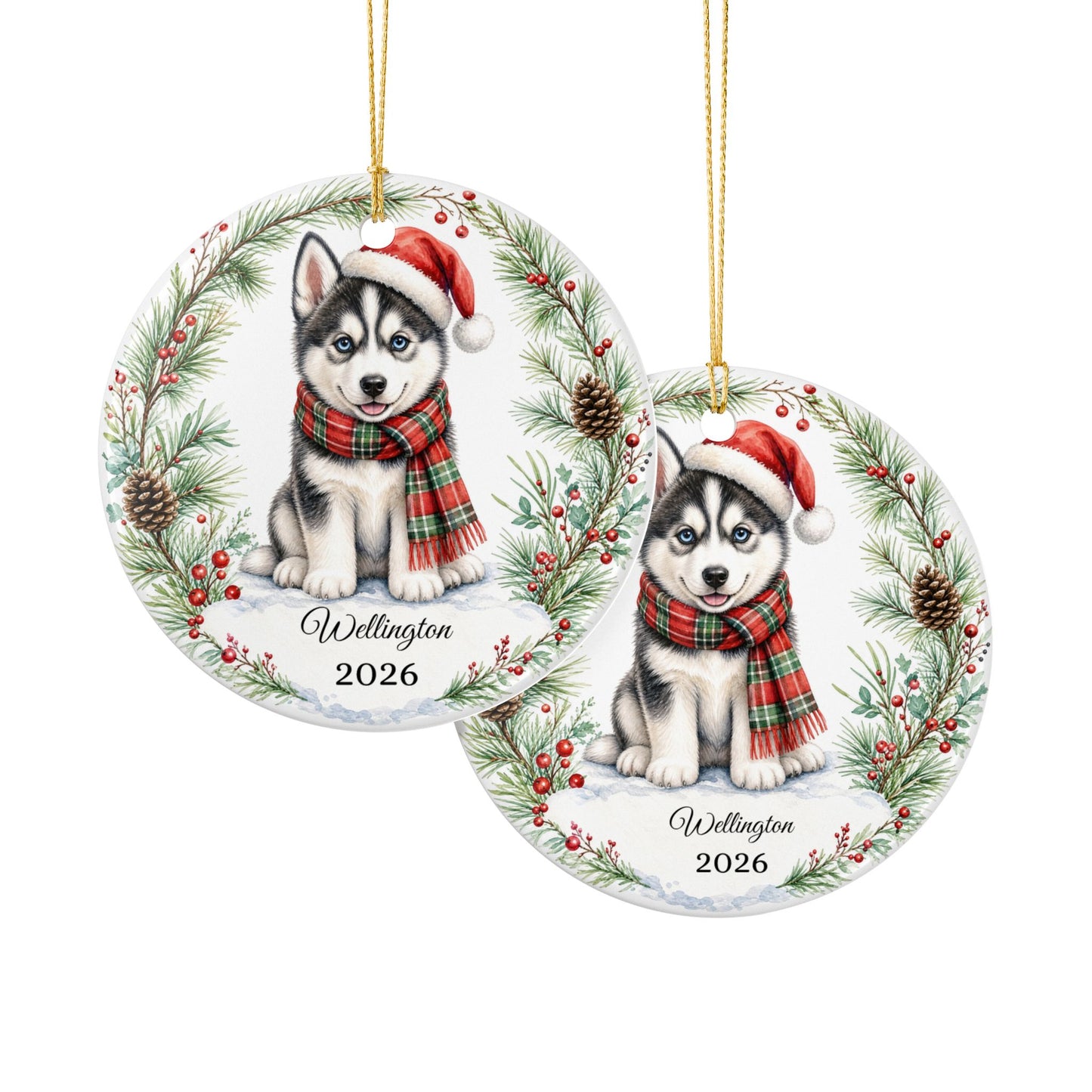 Husky Ornament Personalized with Name, Siberian Husky Christmas Ornament, Dog Mom Dad Gift, Husky Lover Keepsake 2026