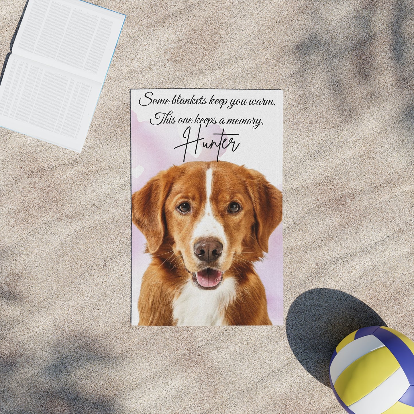 Personalized Dog Photo Memorial Beach Towel | Pet Memory Name
