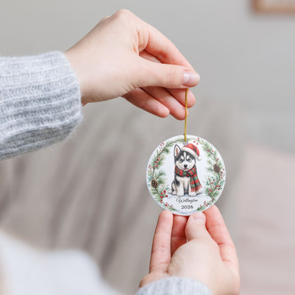 Husky Ornament Personalized with Name, Siberian Husky Christmas Ornament, Dog Mom Dad Gift, Husky Lover Keepsake 2026