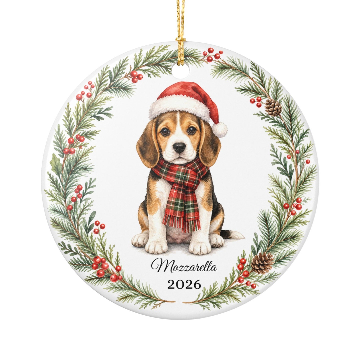 Beagle Ornament Personalized with Name, Beagle Christmas Ornament, Dog Mom Dad Gift, Beagle Lover Keepsake Gift 2026